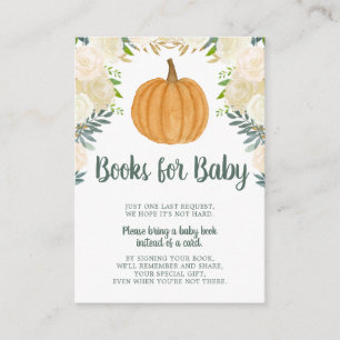 Carte D'accompagnement Citrouille Floral de verdure Automne Baby Book Dem