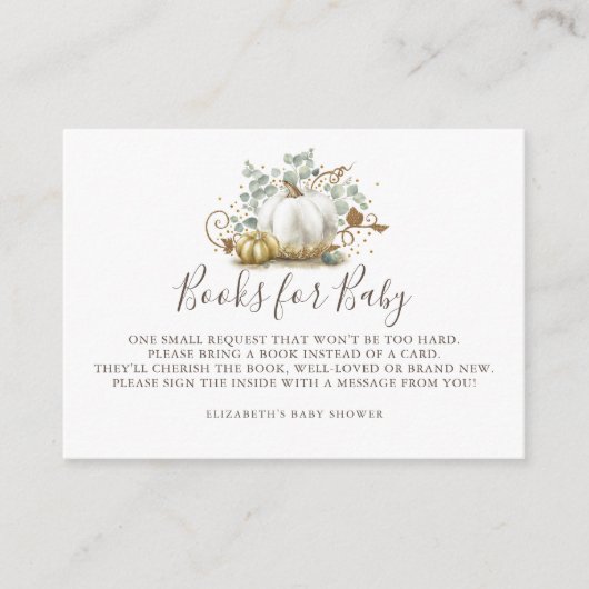 Carte D'accompagnement Citrouille | Livres pour bébé Apportez un Baby sho (Devant)