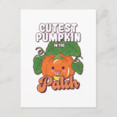 Carte D'accompagnement citrouille mignon dans le patch (Devant)