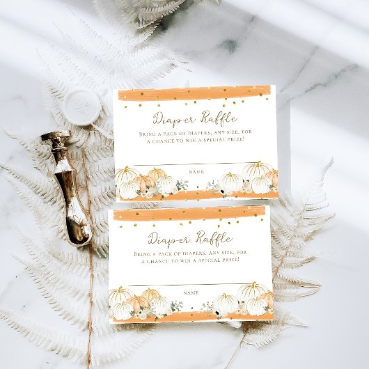 Carte D'accompagnement Citrouille Moderne Baby shower d'automne Déchets R