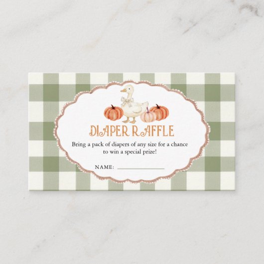 Carte D'accompagnement Citrouille Orange Baby shower Déchets Enc (Devant)