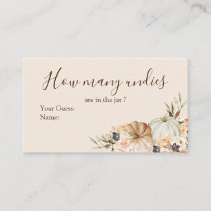 Carte D'accompagnement Citrouille orange brûlé Floral Combien de Undies E