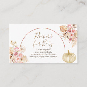 Carte D'accompagnement Citrouille Pampas Bébé Sprinkle Diapers Pour Bébé