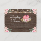 Carte D'accompagnement Citrouille Pink Or Floral Bois Display Douche (Devant)