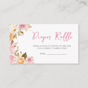 Carte D'accompagnement Citrouille rose floral Baby shower Déchets Raffle