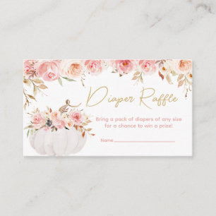 Carte D'accompagnement Citrouille rose floral Baby shower Déchets Raffle