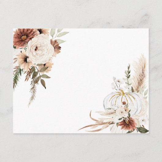 Carte D'accompagnement Citrouille Rustic Boho Fall In love Conseils pour (Dos)