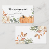 Carte D'accompagnement Citrouille Rustique Boho Floral Devine Combien De (Devant / Derrière)