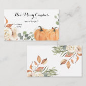 Carte D'accompagnement Citrouille Rustique Boho Floral Devinez Combien De (Devant / Derrière)