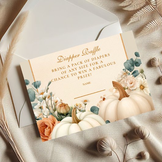 Carte D'accompagnement Citrouille rustique Floralm Diapper Raffle