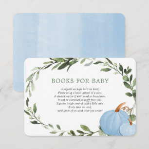 Carte D'accompagnement Citrouilles de verdure bleue livres d'automne pour