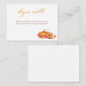 Carte D'accompagnement Citrouilles et Feuilles de bois d'automne douche à (Devant / Derrière)
