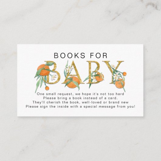 Carte D'accompagnement Citrus A Little Cutie Aquarelle Oranges Douche E (Dos)