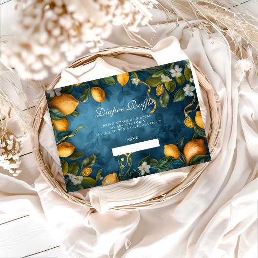Carte D'accompagnement Citrus Blossom Blue Diapper Raffle