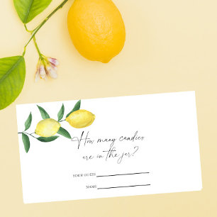 Carte D'accompagnement Citrus citron - Devinez combien de bonbons jeu