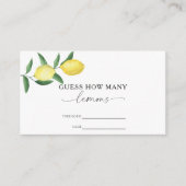 Carte D'accompagnement Citrus citron - Devinez combien de citrons (Devant)