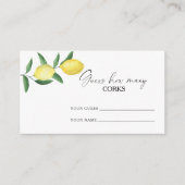 Carte D'accompagnement Citrus citron - devinez combien de lièges jeu de m (Devant)