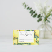 Carte D'accompagnement Citrus citron - devinez combien de lièges jeu de m (Debout devant)