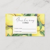 Carte D'accompagnement Citrus citron - devinez combien de lièges jeu de m (Devant)