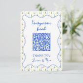 Carte D'accompagnement Citrus citron Mariage Lune de miel Code QR (Debout devant)