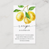 Carte D'accompagnement Citrus citron recette pour la mariée (Devant)