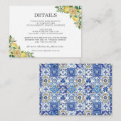 Carte D'accompagnement Citrus citron vert floral Détails du Mariage (Devant / Derrière)