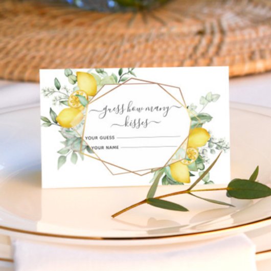 Carte D'accompagnement Citrus Citrus Citron Devinez Combien De Baisers Je