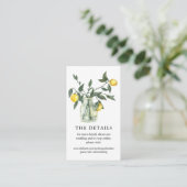 Carte D'accompagnement Citrus Citrus Lemon Green Site Mariage (Debout devant)