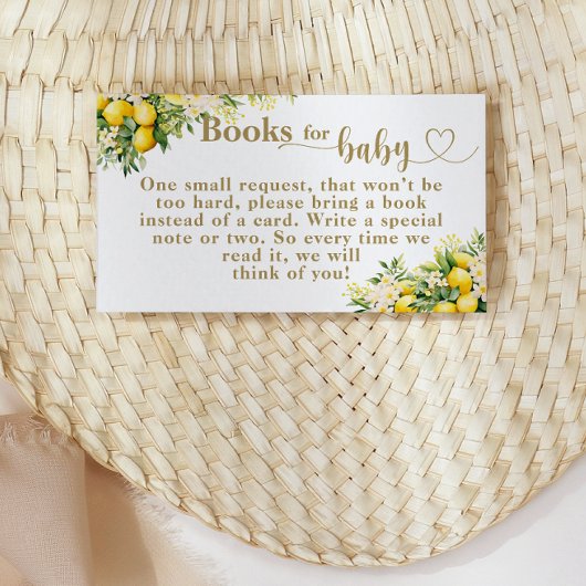 Carte D'accompagnement Citrus Citrus Summer Book demande Baby shower