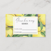 Carte D'accompagnement Citrus de citron - devinez combien de baisers jeu (Devant)