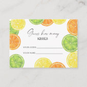 Carte D'accompagnement Citrus - devine combien de baisers jeu de mariage (Devant)
