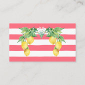 Carte D'accompagnement Citrus floral citron feuillage Livres roses pour b (Dos)