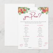 Carte D'accompagnement Citrus Greenery | Qu'est-ce qu'il y a dans ton sac (Devant / Derrière)