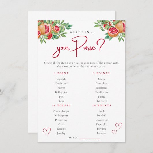 Carte D'accompagnement Citrus Greenery | Qu'est-ce qu'il y a dans votre s (Devant / Derrière)