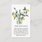 Carte D'accompagnement Citrus Lemon Greenery QR Code Mariage (Devant)