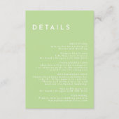 Carte D'accompagnement Citrus Minimalist Mariage vert simple Détails (Devant)