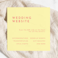 Citrus Minimalist Yellow Mariage Website QR Code