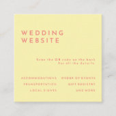 Carte D'accompagnement Citrus Minimalist Yellow Mariage Website QR Code (Devant)