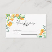 Carte D'accompagnement Citrus orange - devinez combien de lièges jeu de m (Devant)