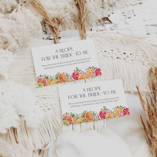 Carte D'accompagnement Citrus Summer Recette pour que la mariée soit