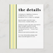 Carte D'accompagnement Citrus Wildflower Stripe Accommodation and Details (Devant)