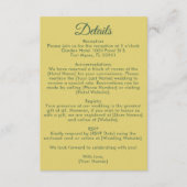 Carte D'accompagnement Citrus Yellow Olive Green and Ivory Wedding Detail (Devant)