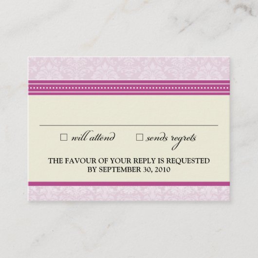 Carte D'accompagnement : claire : Charming Damask 3.5"x2.5" RSVP Card_v2 (Devant)