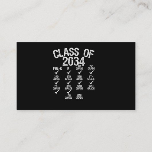 Carte D'accompagnement Classe De 2034 Augmenter Avec Moi 8E Graduation (Devant)