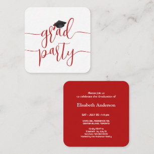 Carte D'accompagnement Classe Red Mini Graduation Party De 2025