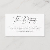 Carte D'accompagnement Classic Black and White Détails Mariage Website (Devant)