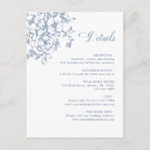 Carte D'accompagnement Classic Bloom Garden Dusty Blue Wedding Details (Devant)