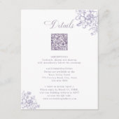 Carte D'accompagnement Classic Bloom Garden Lavender Wedding Details (Devant)