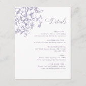 Carte D'accompagnement Classic Bloom Garden Lavender Wedding Details (Devant)