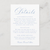 Carte D'accompagnement Classic Blue Calligraphy Wedding Details (Devant)